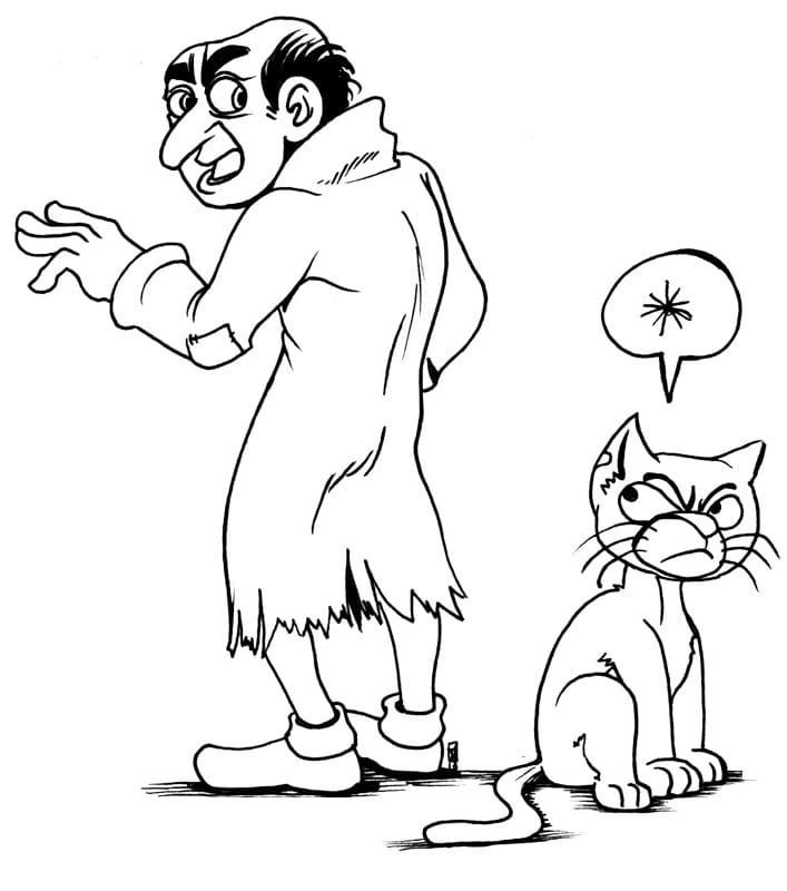 Gargamel and his cat fãrbung seite