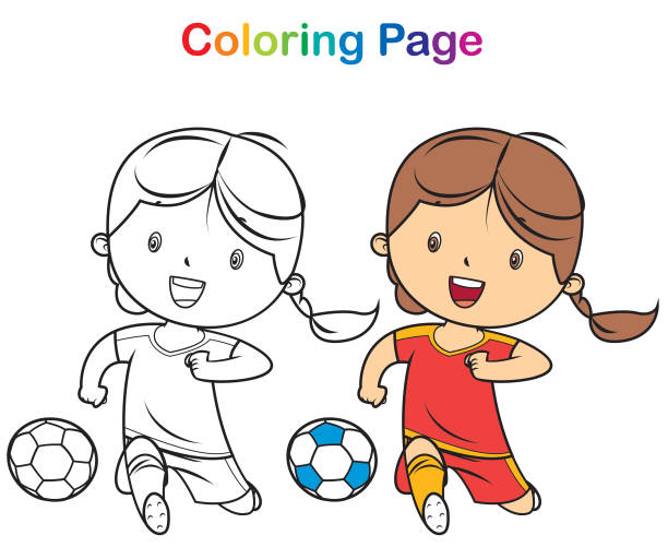 Soccer ball coloring page stock illustrations royalty