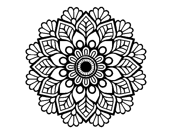 Dibujo de mandala de primavera para colorear