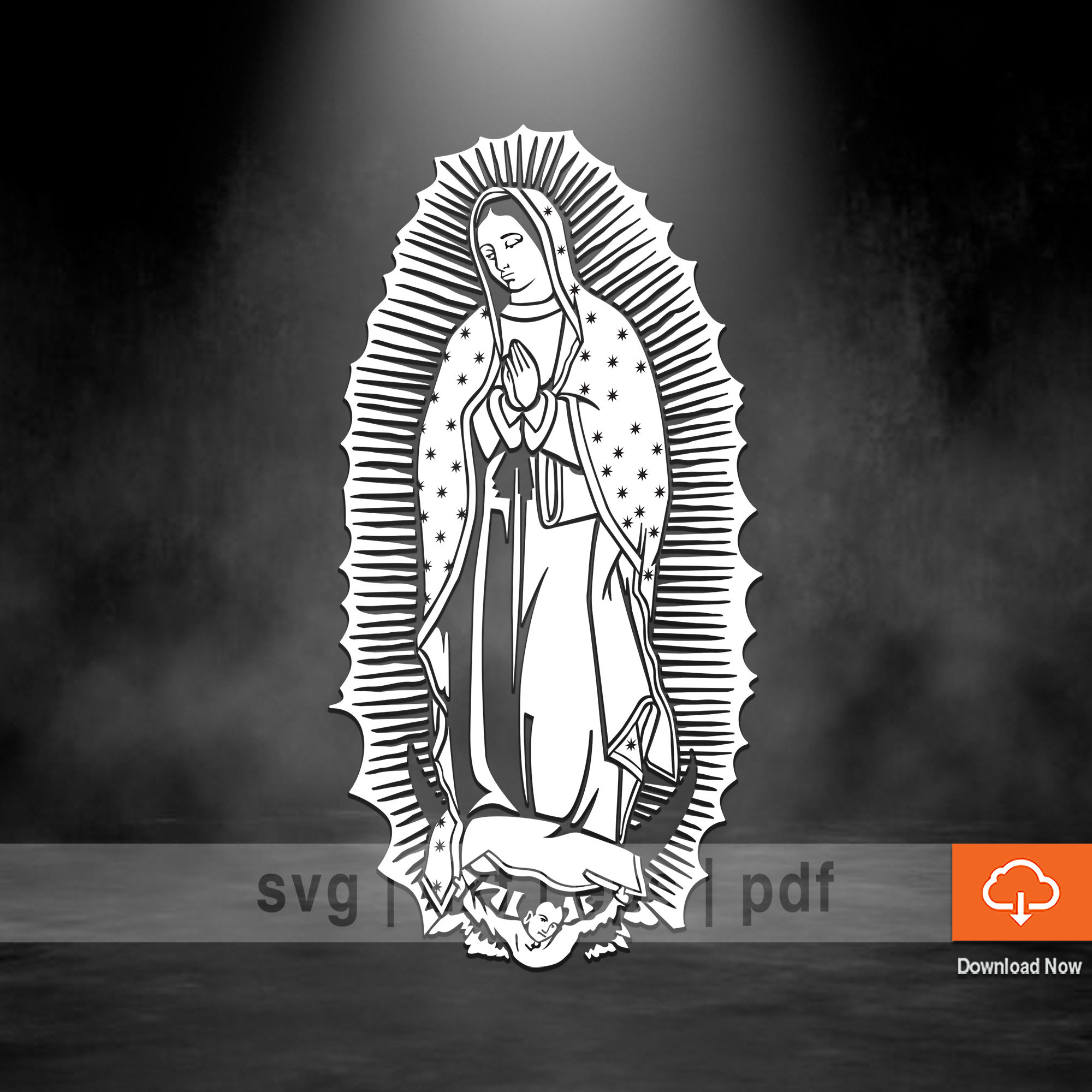 Virgen de guadalupe svg virgin mary digital file diy painting cricut silhouette download now