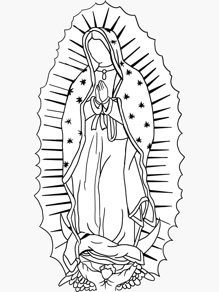 Virgen de guadalupe sticker for sale by marielaartshop
