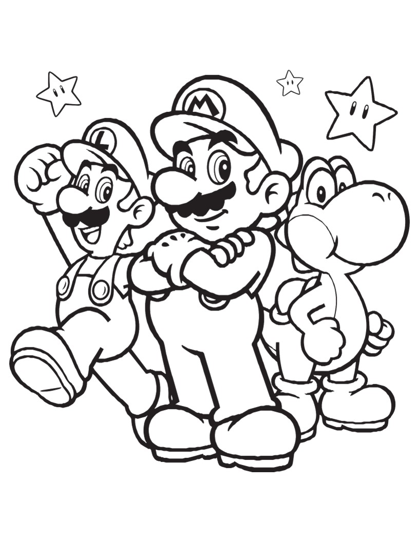 Super mario y sus amigos pãginas listas para colorear â imagenes educativas