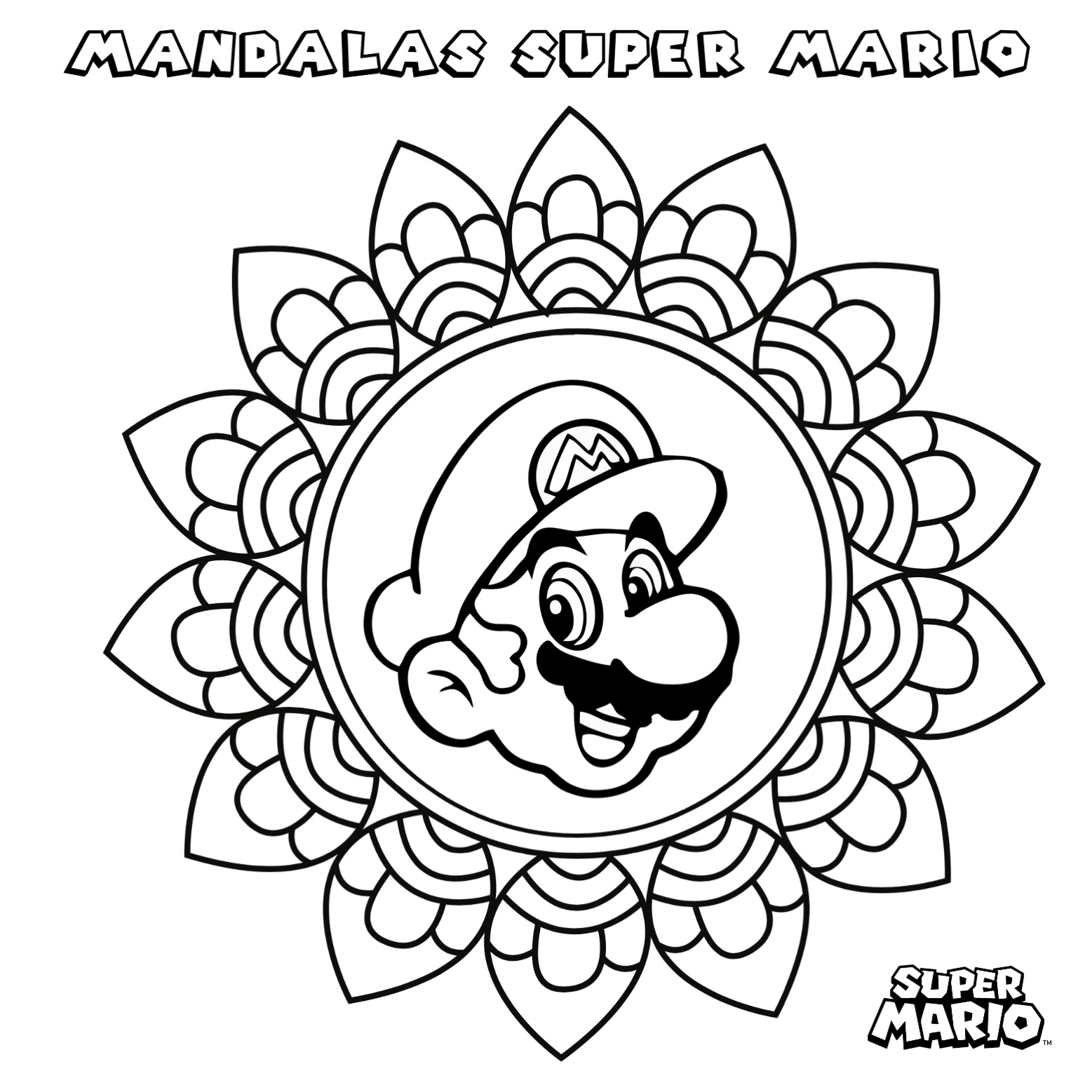 Nuevas mandalas colorea y diviertete con mario bross y sus amigos