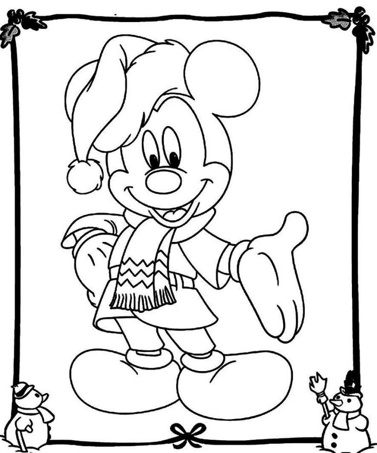 Mickey mouse christmas coloring pages