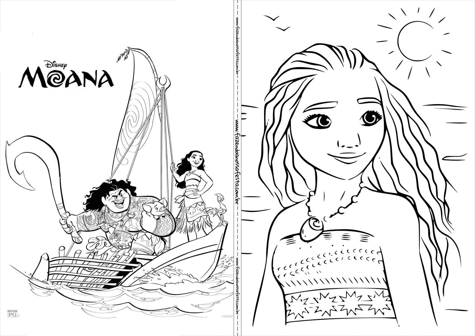 Moana free printable coloring book