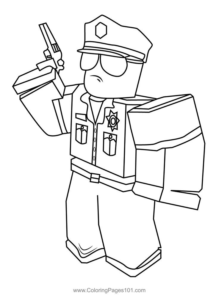 Roblox police coloring page coloring pages for boys coloring pages roblox