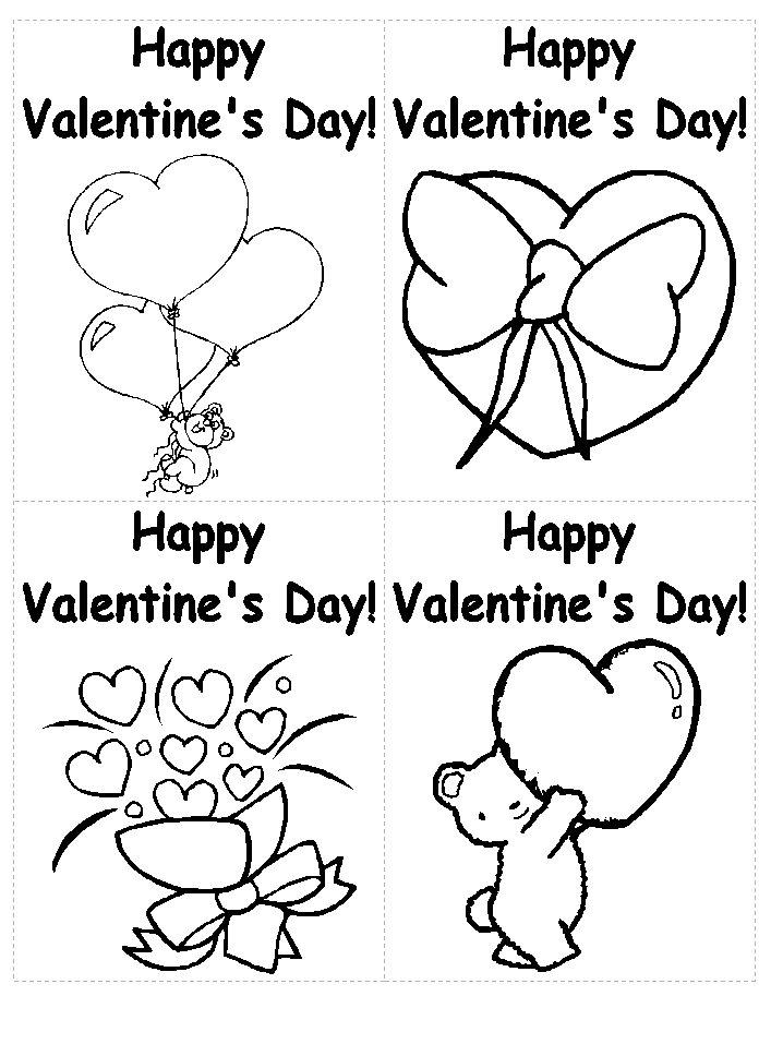 Fichas de inglãs para niãos cards san valentin