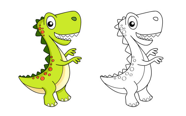 T rex coloring page stock illustrations royalty