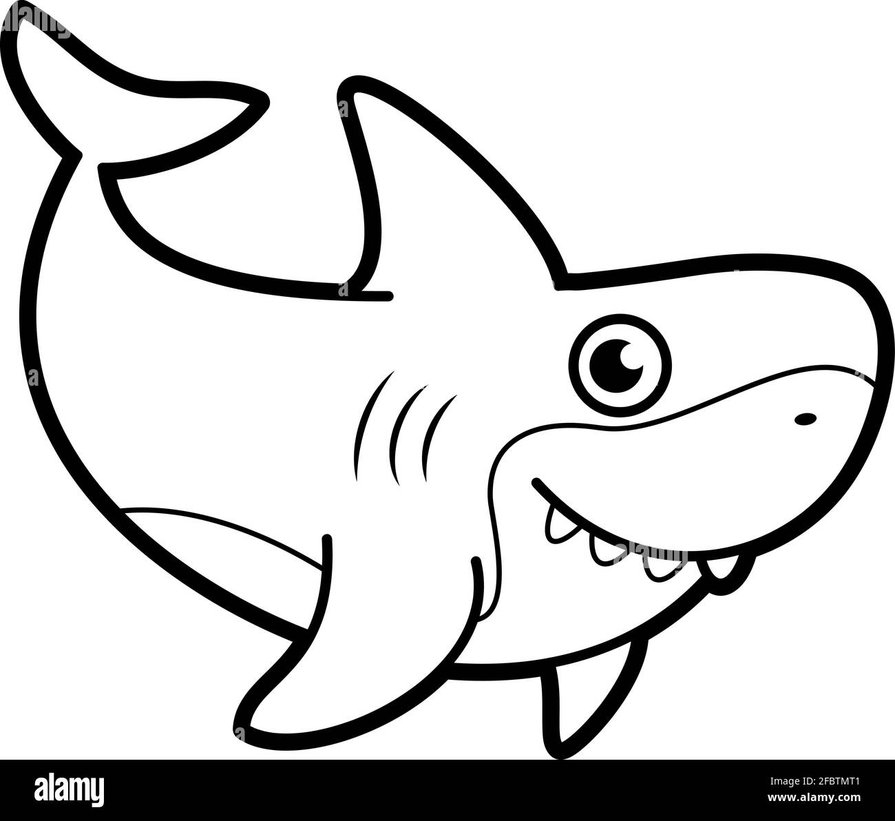 Coloring book or page for kids shark black and white vector illustration stock vector image art