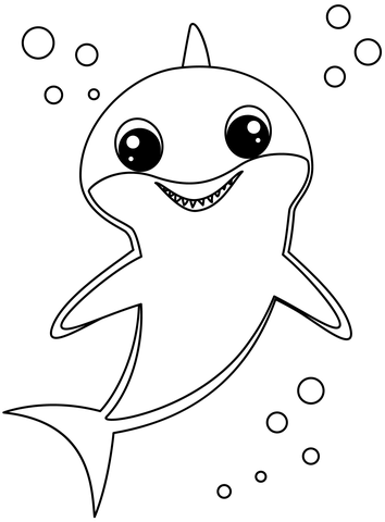 Baby shark coloring page free printable coloring pages