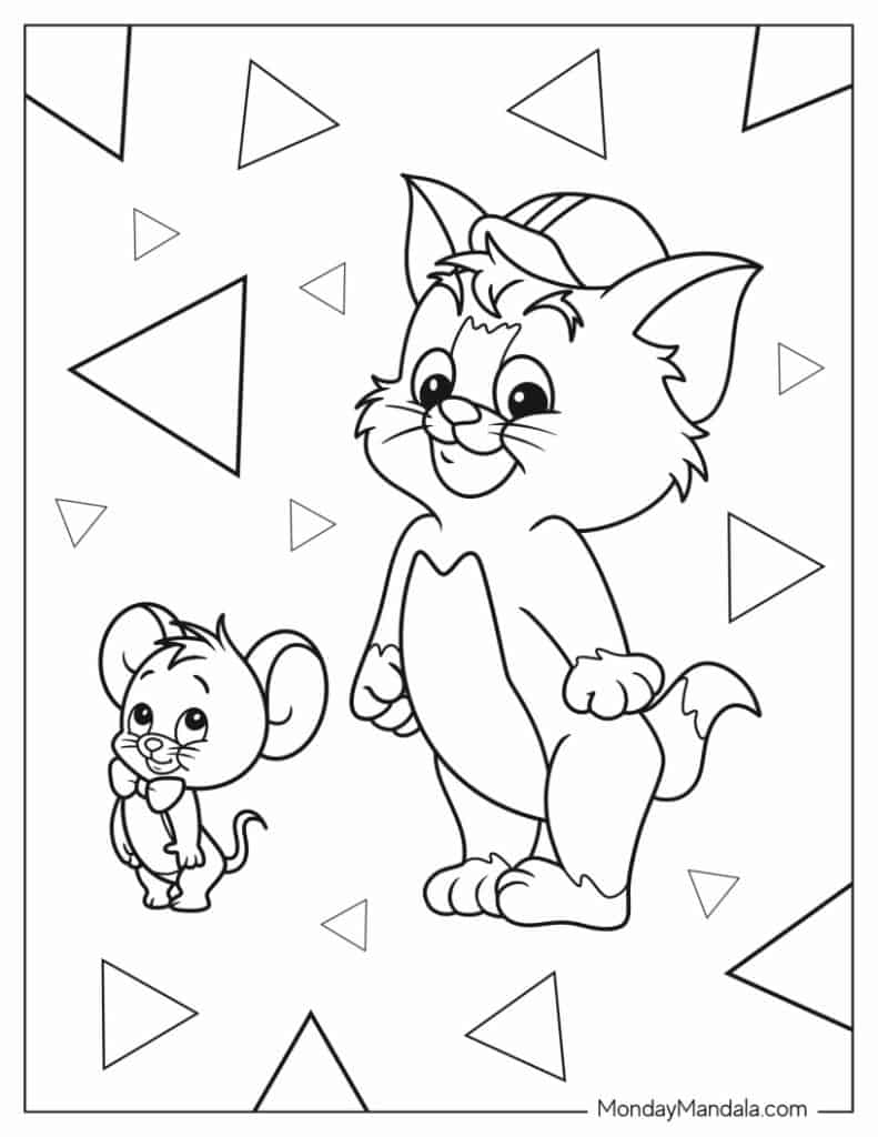 Tom and jerry coloring pages free pdf printables