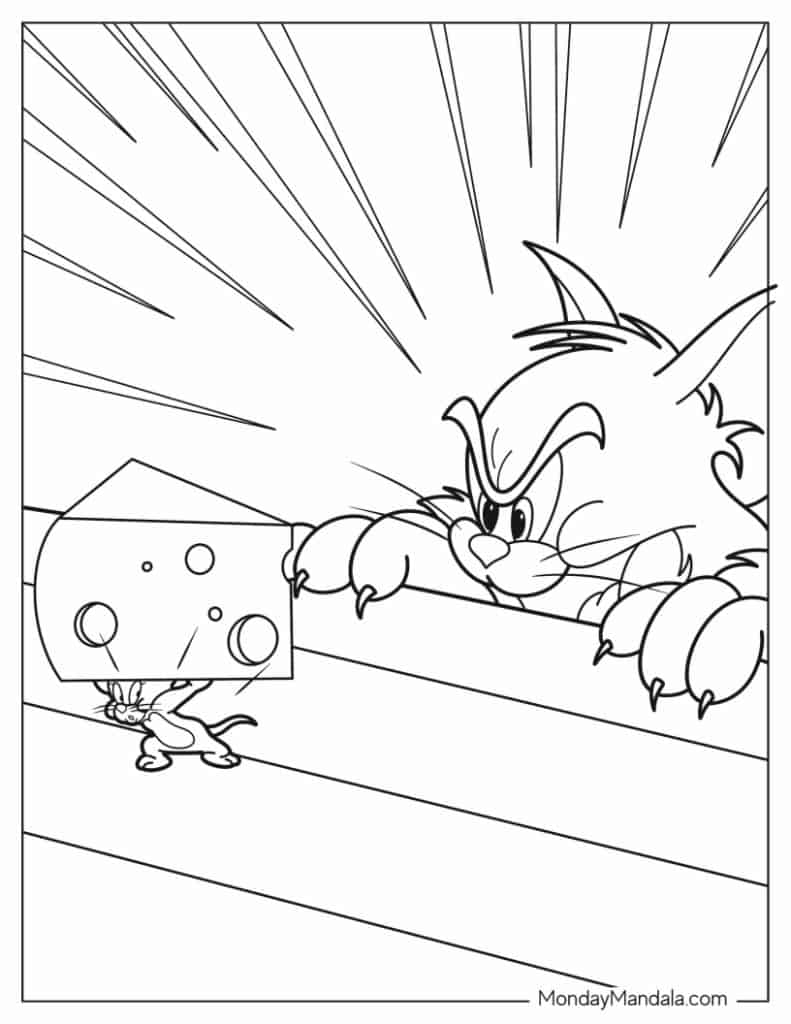 Tom and jerry coloring pages free pdf printables