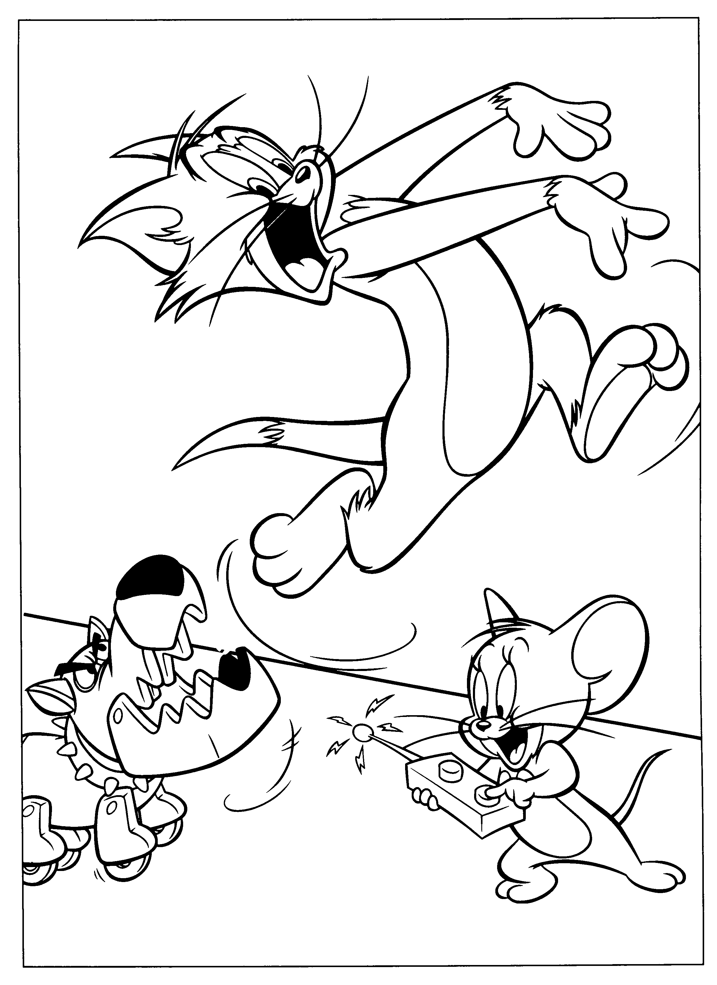 Free printable tom and jerry coloring pages for kids