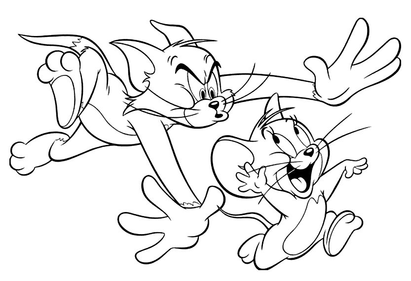 Tom and jerry coloring pages to print for kids