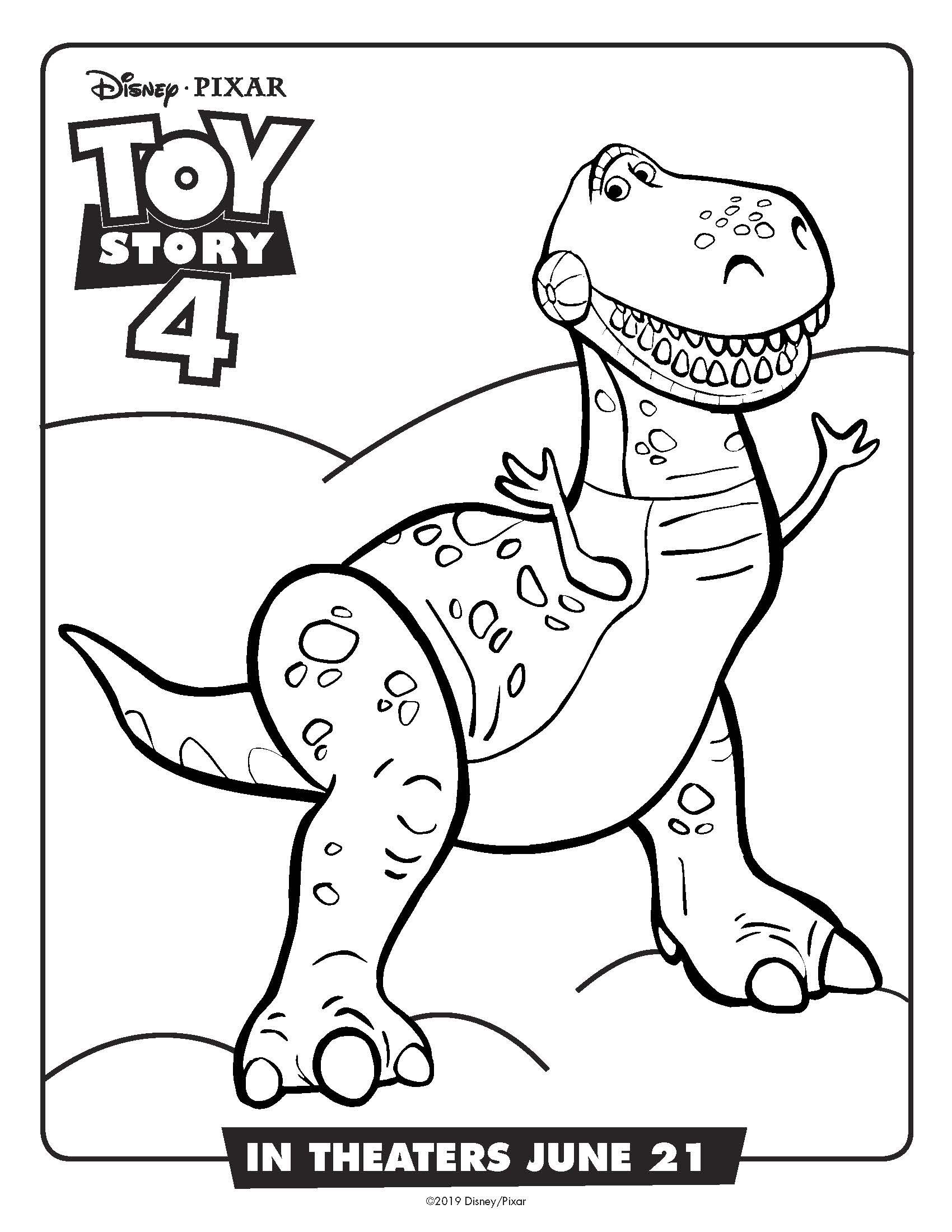 Free printable toy story rex coloring page dinosaur toystory toystory disney freepâ toy story coloring pages dinosaur coloring pages disney coloring pages