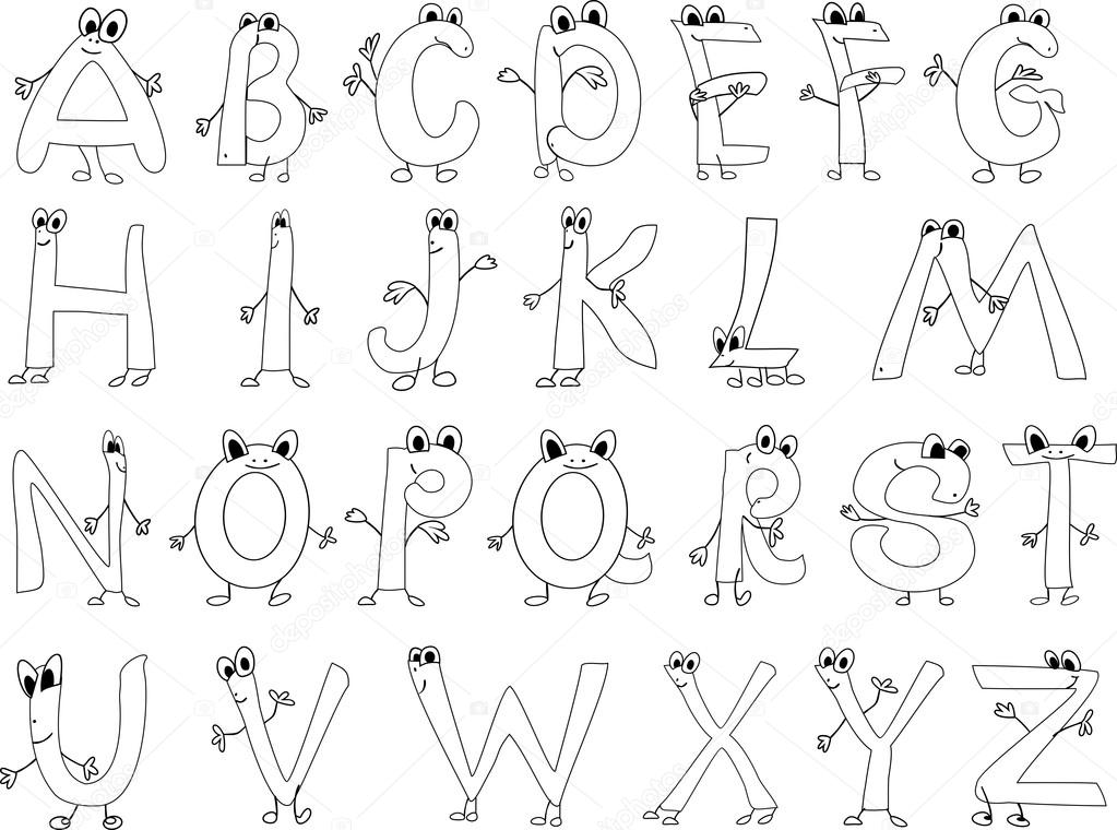 Divertida pãgina para colorear alfabeto inglãs vector de stock por mariaflaya