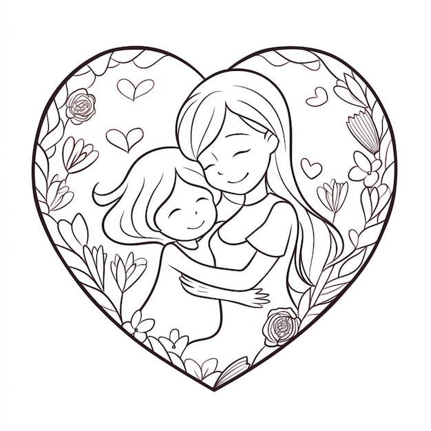 Premium ai image coloring pages for mothers mothers day coloring pages generative ai