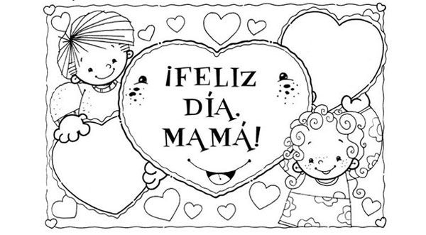 Dibujos del dãa de la madre para colorear y felicitar a mamã