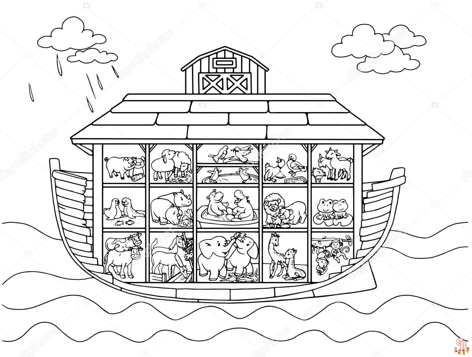 Noahs ark animals coloring pages