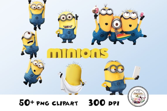 Minions instant digital download large cutouts birthday party decorations printable card making scrapbooking despicable me clip art instant download