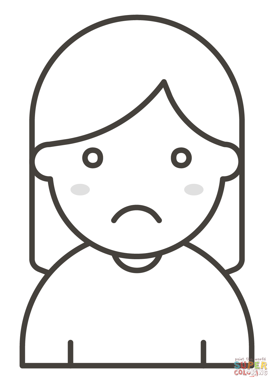 Woman frowning coloring page free printable coloring pages