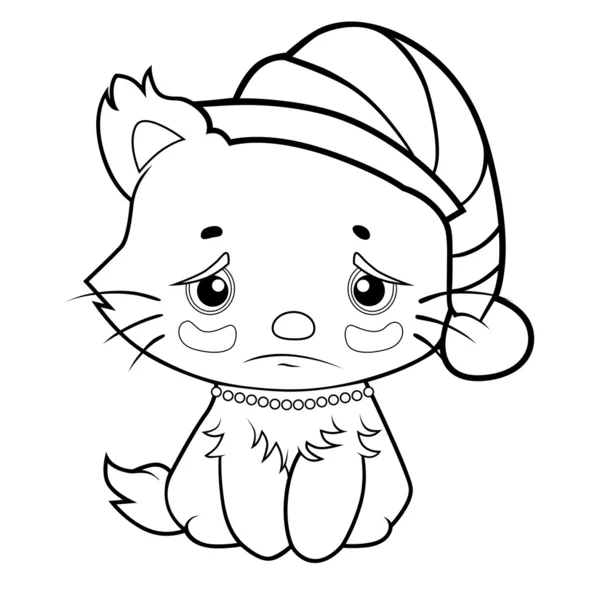 Coloring book sad kitty stock vector by awatch