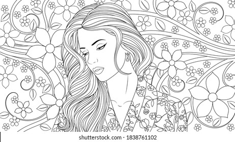 Fashion adult coloring book stock photos