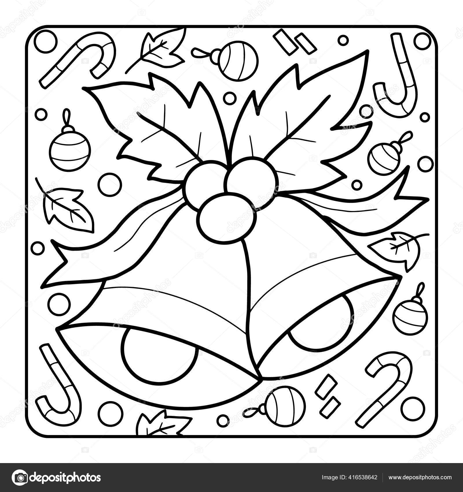 Christmas coloring page kids download cute adorable christmas coloring page stock photo by miketoonstudio