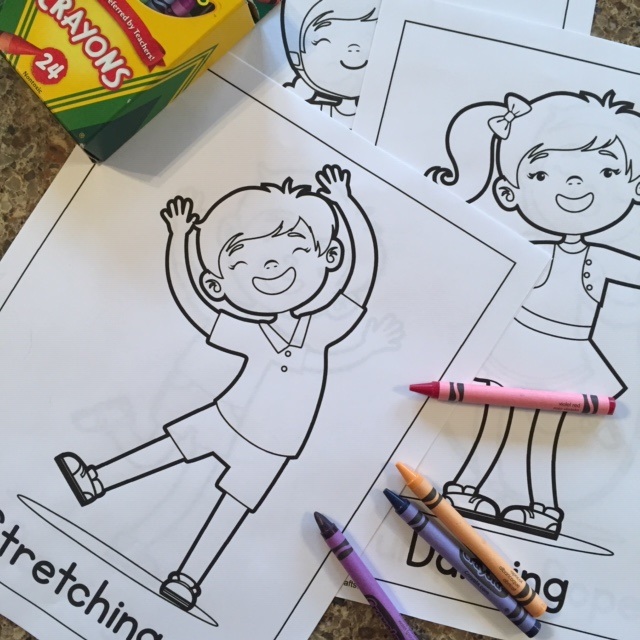 Physical activity coloring pages