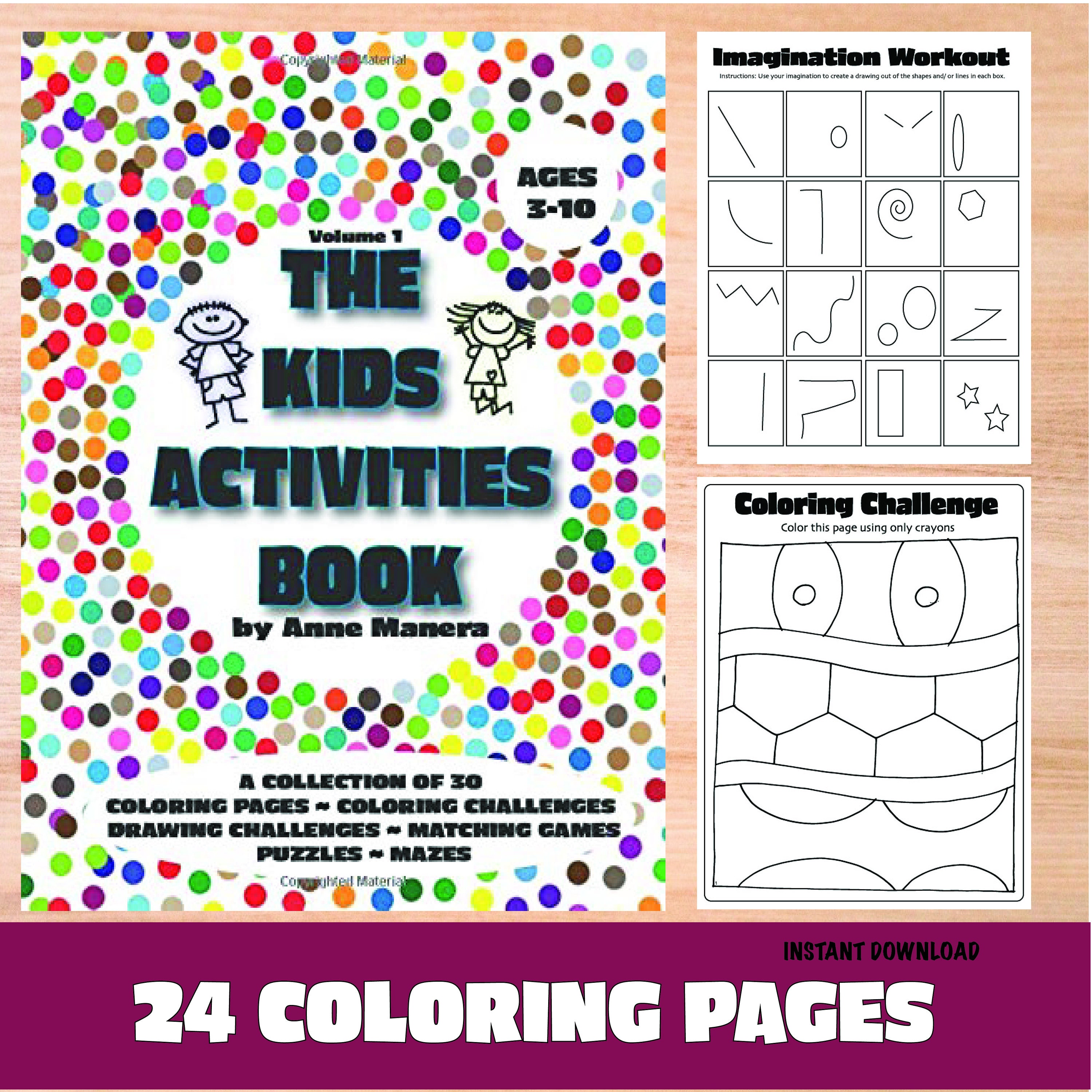 The kids activities book by anne manera activities coloring puzzles games and more pdf instant download