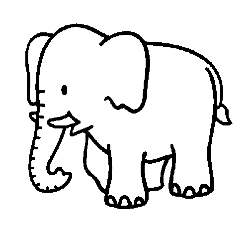 Baby elephant coloring page