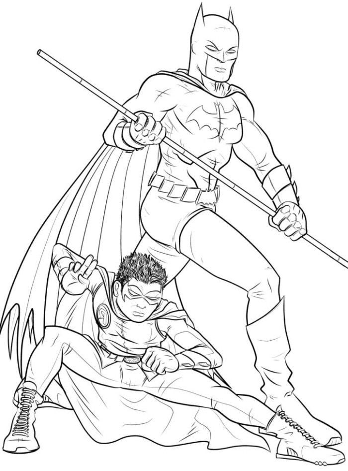 Batman and robin in action coloring pages batman coloring pages avengers coloring pages cartoon coloring pages