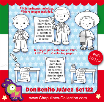 Benito juãrez clipart black and white blanco y negro mexico set