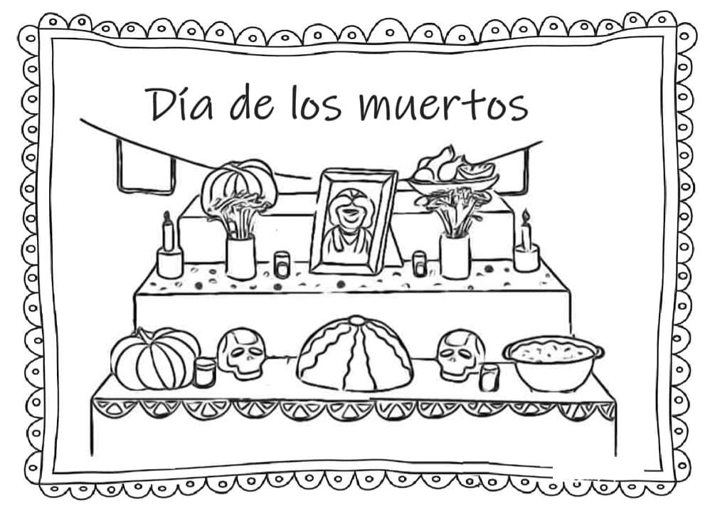 Dãa de los muertos coloring page