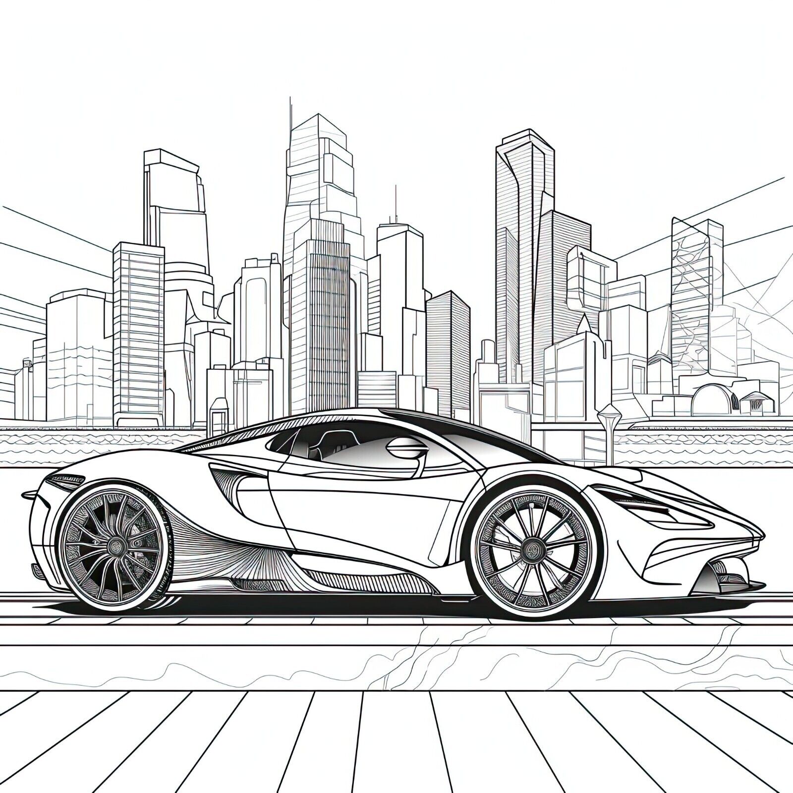 Sport car coloring pages digital printable version pages