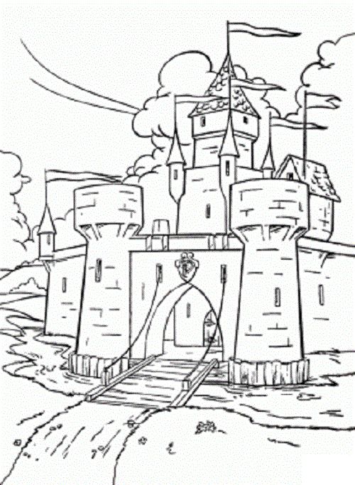 Pinta este bonito castillo medieval castle coloring page castle drawing coloring pages