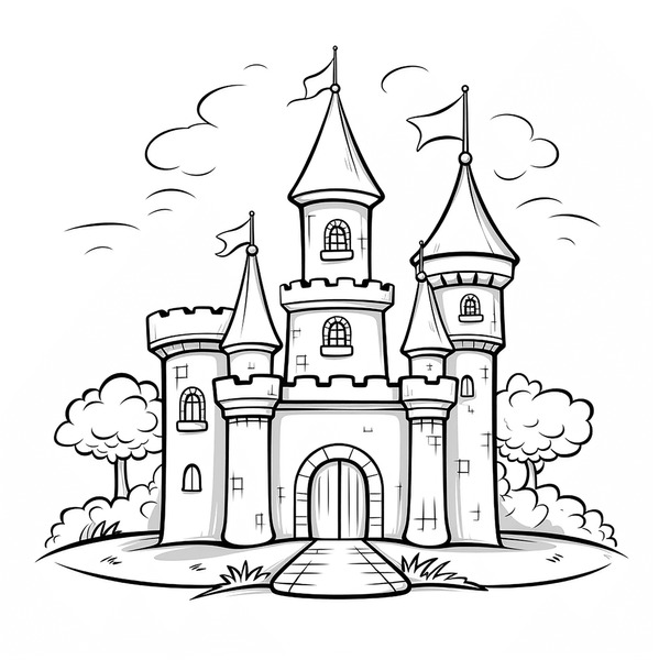 Imãgenes fotos de stock objetos en d y vectores sobre coloring page castle