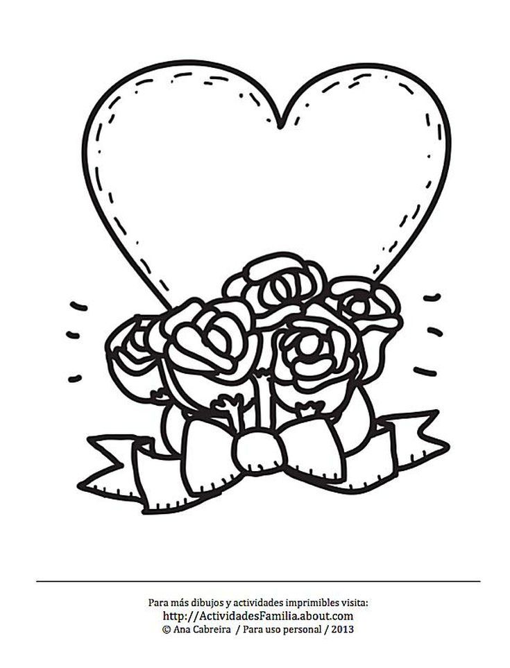 Dibujos de corazon para imprimir y colorear corazãn con rosas corazon para imprimir corazon para colorear dibujos de corazon