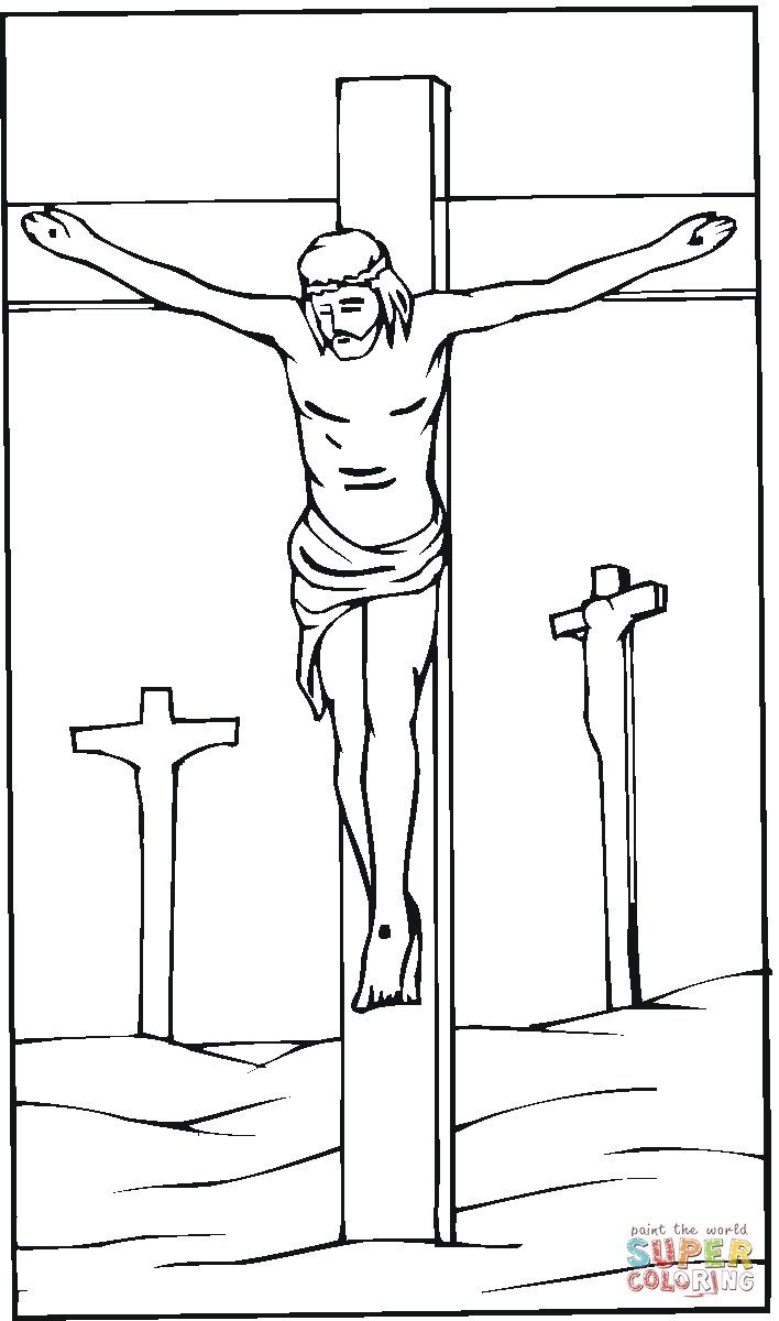 Wonderful picture of jesus on the cross coloring pages