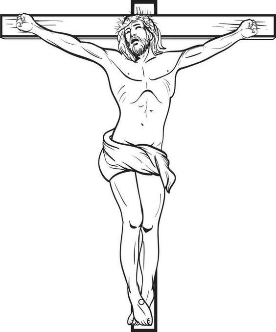 Cristo en la cruz jus drawings jus coloring pag jus christ drawing