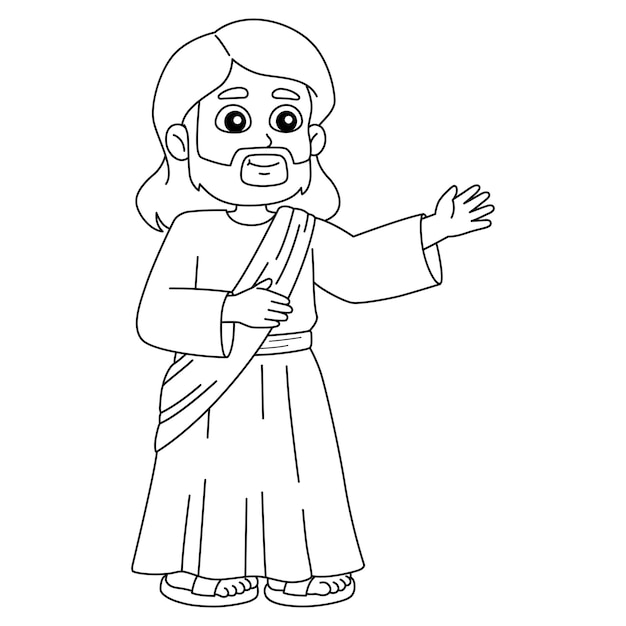 Premium vector jesus the messiah isolated coloring page for kids