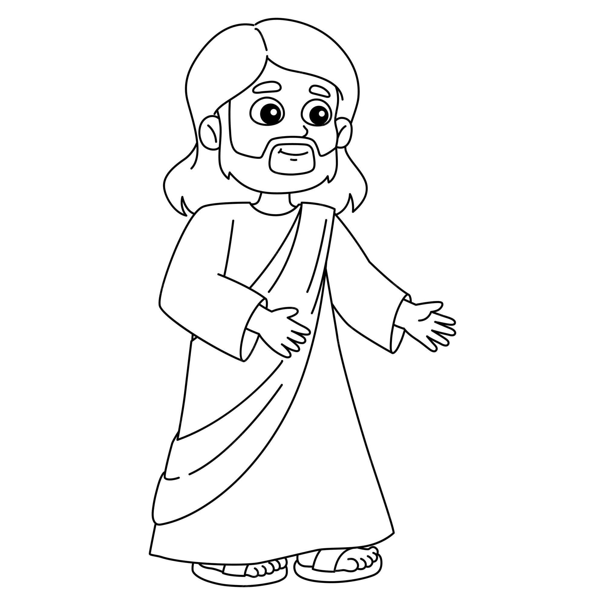 Premium vector jesus the messiah isolated coloring page for kids