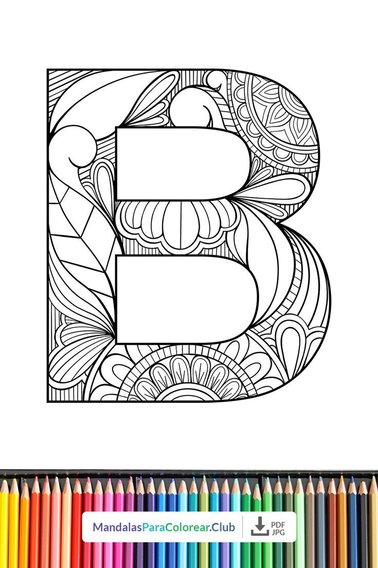 Mandala letra b zentangle art estampados zentangle arte zentangle letra b