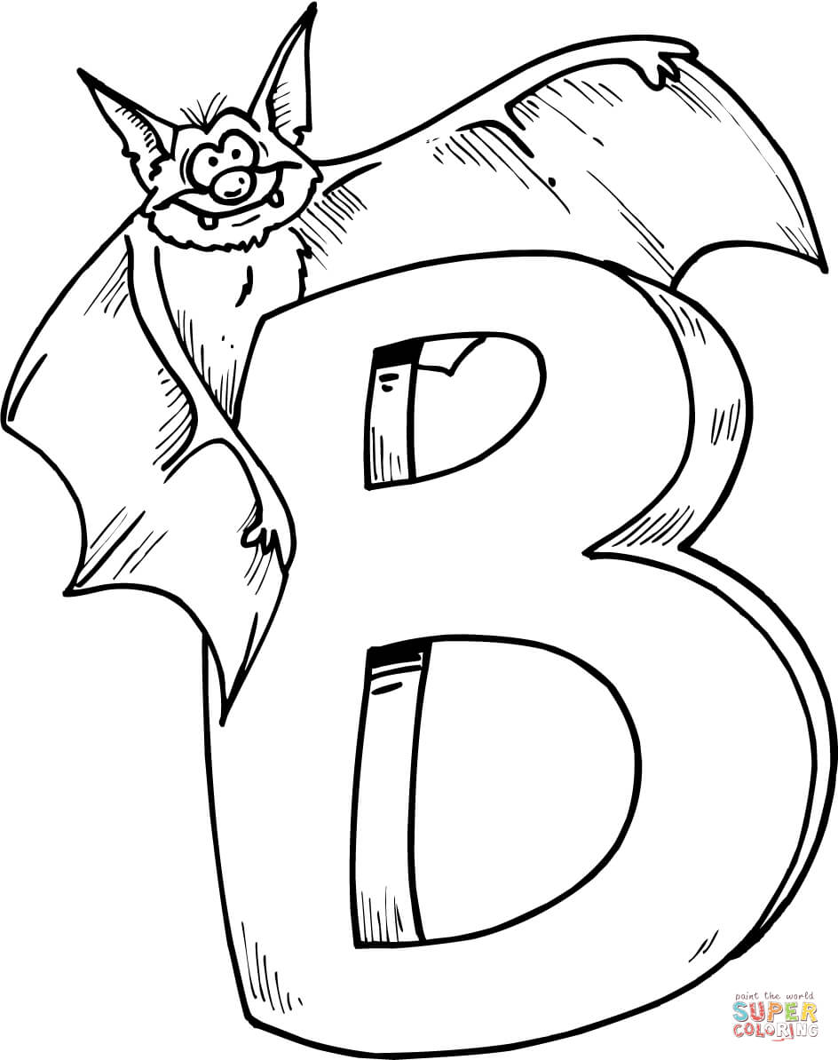 Dibujo de letra b de bat para colorear dibujos para colorear imprimir gratis