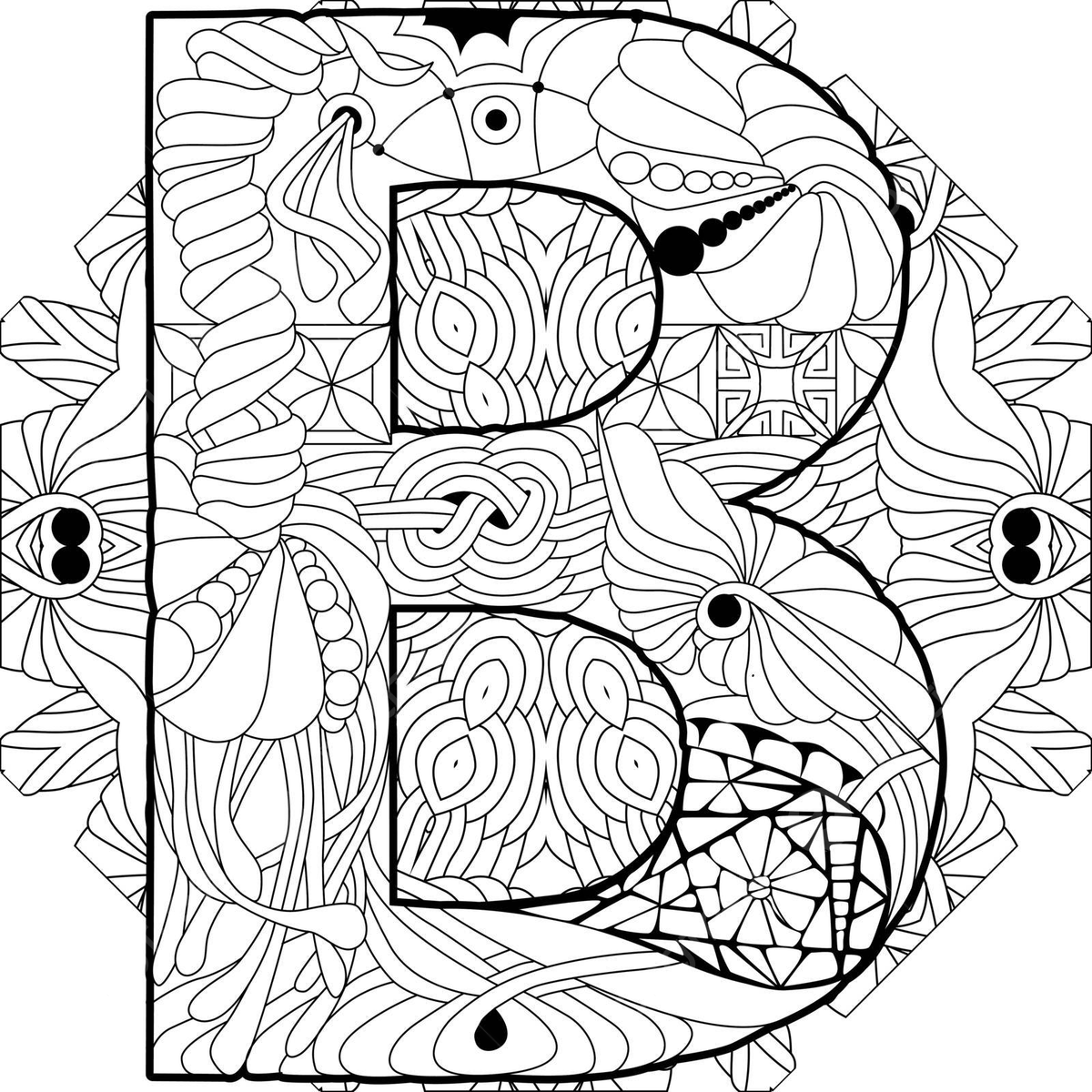 Dibujo de monograma la letra b para colorear en un mandala con ilustraciãn vector diseão grabado png dibujos dibujo de rata hombre dibujando dibujo de anillo png y vector para dcargar gratis