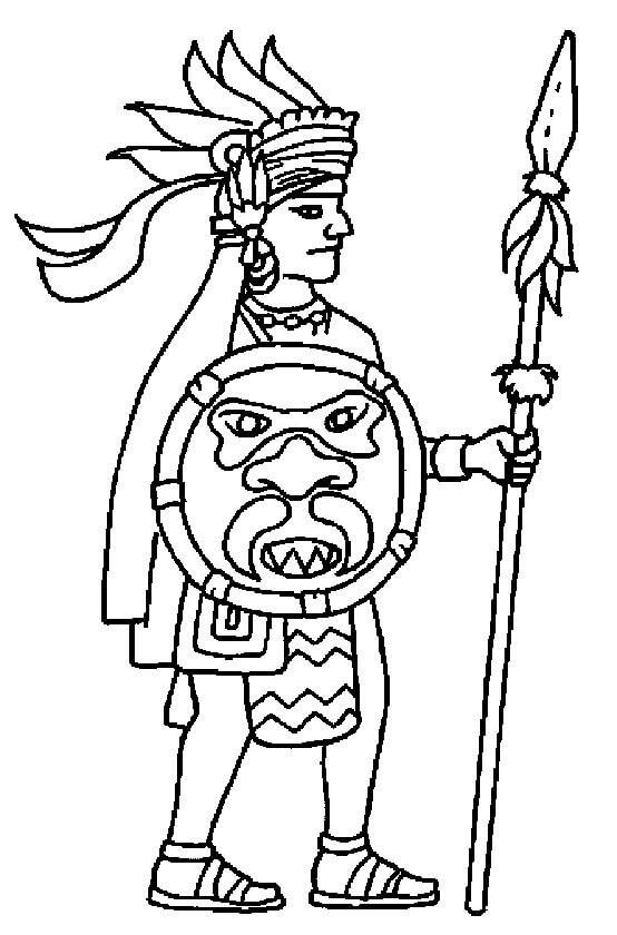 Dibujos aztecas pa colore diseãos fãciles y divertidos wrior drawing aztec wrior coloring pages