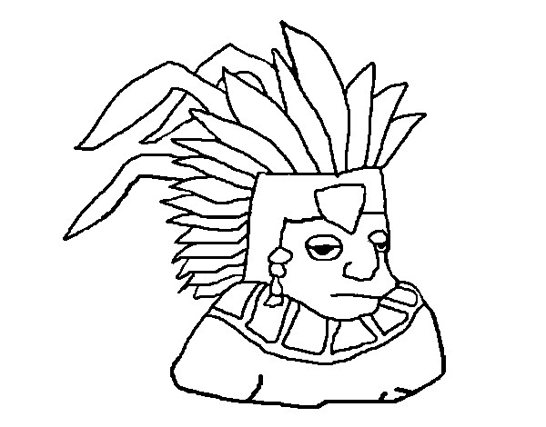 Aztec coloring page