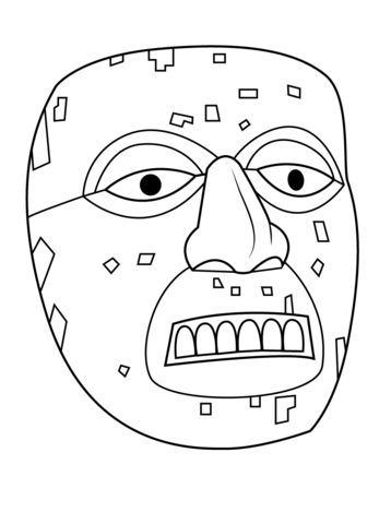 Aztec mask of xiuhtecuhtli coloring page free printable coloring pages aztecas dioses prehispanicos pãginas para colorear para imprimir gratis