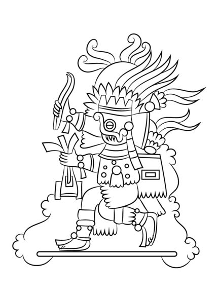 Aztec god tlaloc coloring page free printable coloring pages aztec artwork coloring pages aztec art