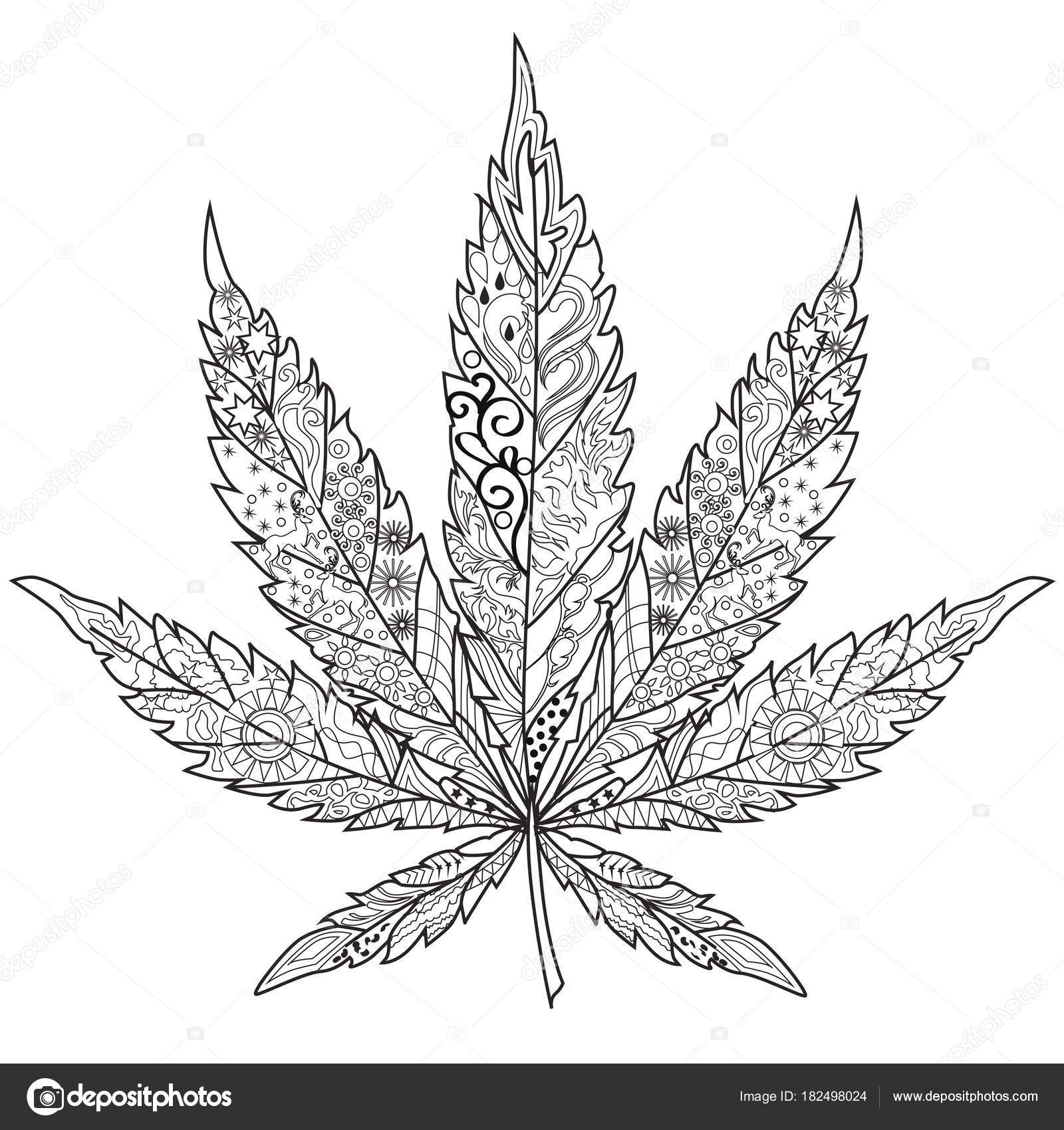 Cannabis terapia artãstica libro para colorear para adultos vector de stock por lgrape